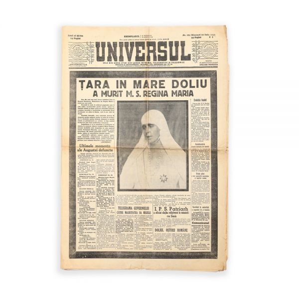 Publicația „Universul”, 20 Iulie 1938 - Moartea M. S. Regina Maria