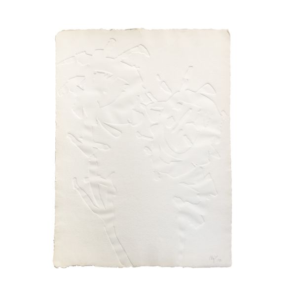 Étienne Hajdú (Ștefan Hajdu), Floare II, gravură embosată, semnată olograf, 1970