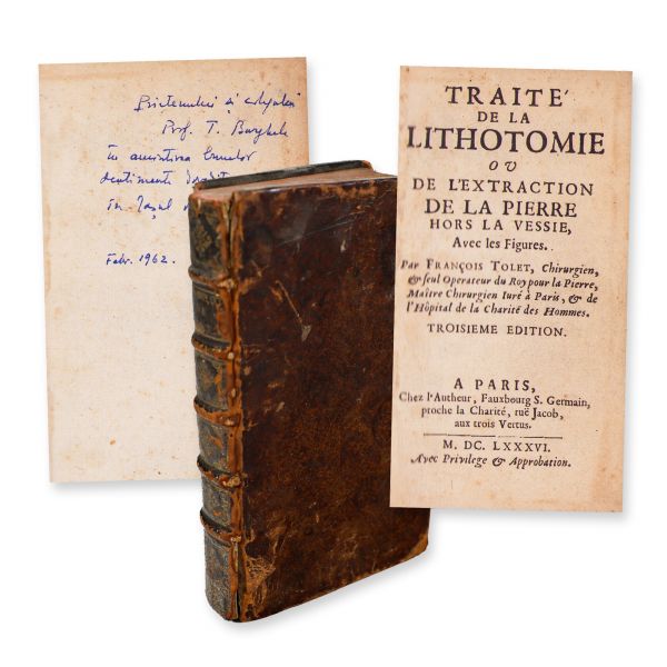 François Tolet, Tratat despre litotomie sau extragerea calculilor din vezică urinară, 1686, din biblioteca dr. urolog Theodor Burghele 