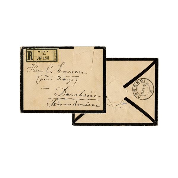 Plicul unei scrisori adresate lui George Enescu