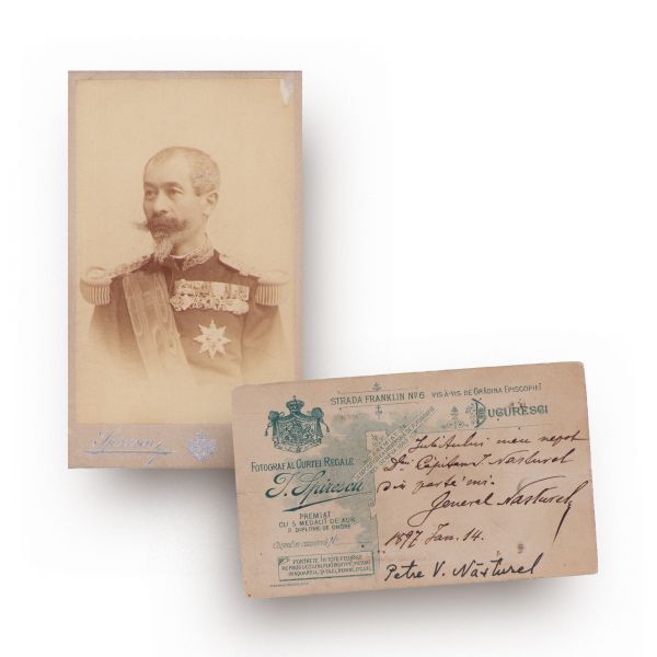 Petre Vasile Năsturel, fotografie tip carte-de-visite, 1897 + ordin de retragere din funcție, 1908