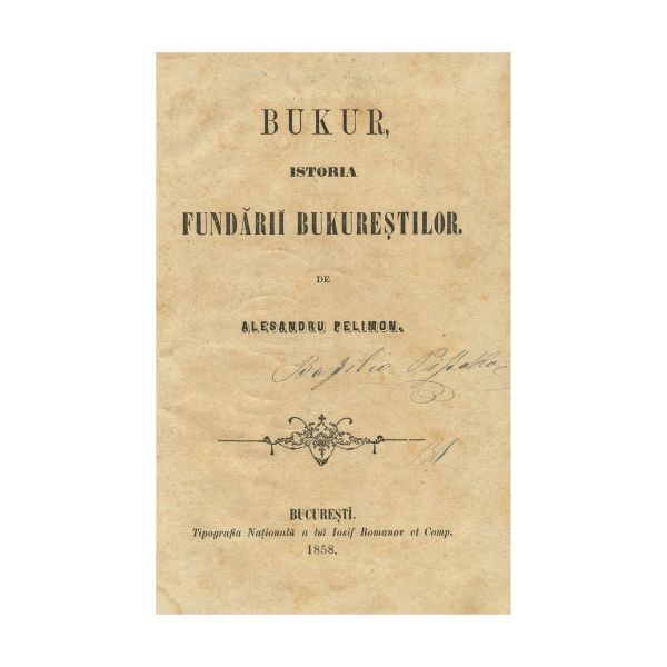 Alexandru Pelimon, Bucur. Istoria fondării Bucureștilor, 1858