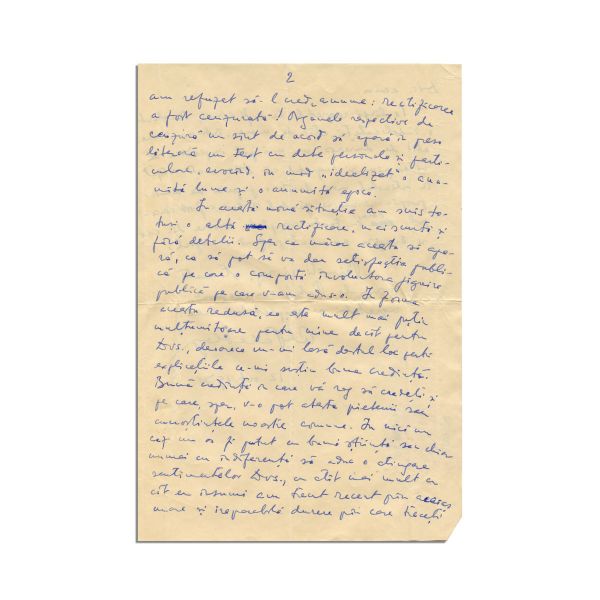 Alexandru Paleologu, scrisoare pentru Constantin Postelnicu + articol dactilografiat intitulat „Adevăr și poezie”