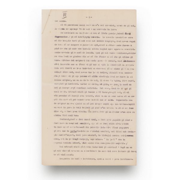 Scrisoare dactilografiată adresată străjerelor și cercetașelor 