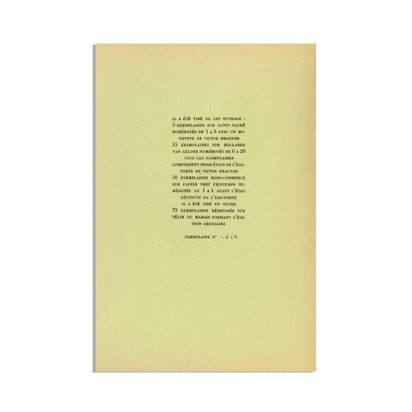 Robert Rius, Frappe de l'Echo, 1940, cu o gravură originală de Victor Brauner