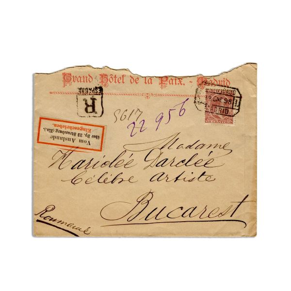 12 plicuri și o carte poștală primite de Hariclea Darclée