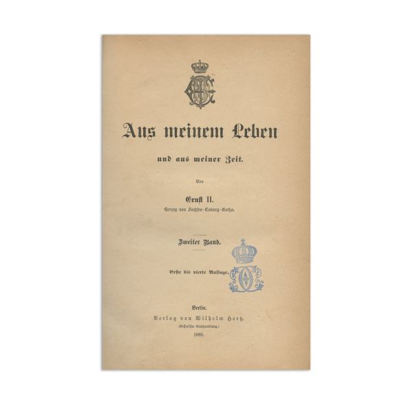 Ernst, Aus meinem Leben und ans meiner zeit [Din viața mea și din timpul meu], 1888, cu ex-librisul regelui Carol I 