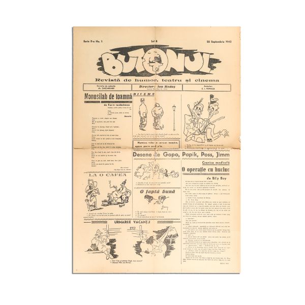 Publicația „Bufonul”, seria II, Nr. 1, 25 septembrie 1942