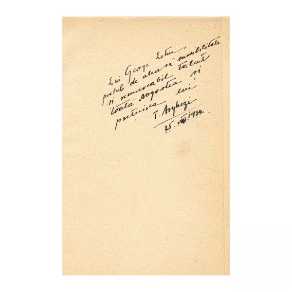 Tudor Arghezi, Flori de Mucigai, 1931, cu dedicație pentru George Lotru