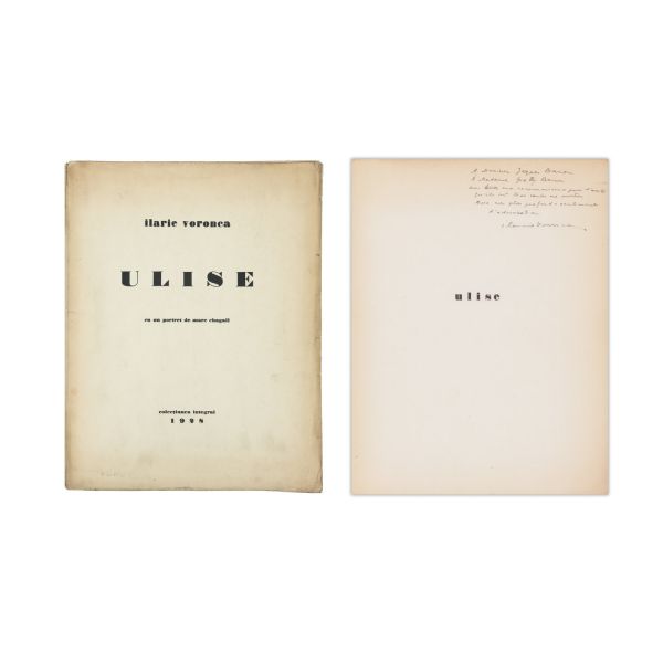 Ilarie Voronca, Ulise, 1928, exemplar numerotat cu dedicație olografă