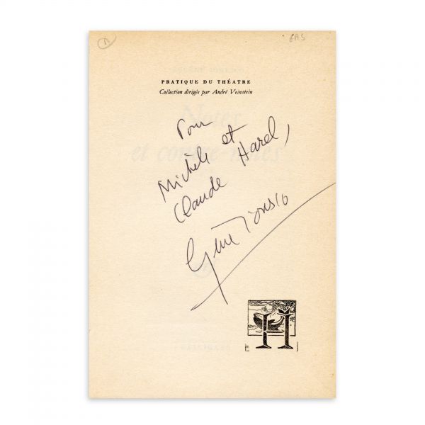 Eugène Ionesco, Notes et contre-notes, cu dedicație + fotografie tip carte poștală
