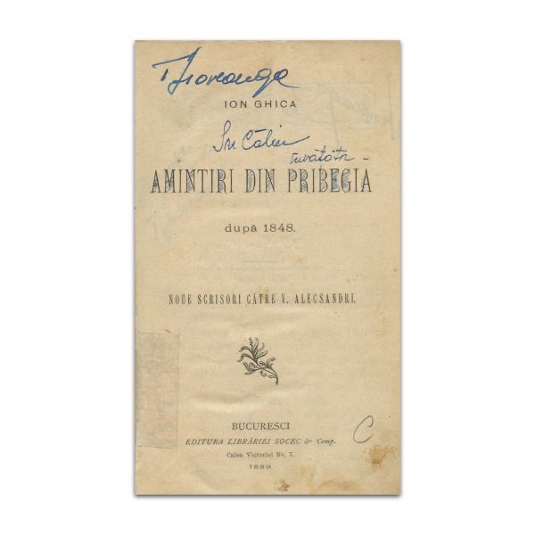 Ion Ghica, Amintiri din Pribegie, 1889