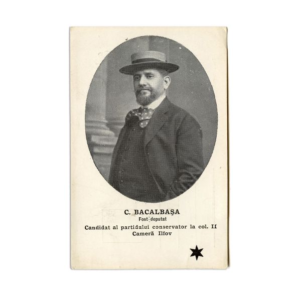 Constantin Bacalbașa, carte de legitimație + carte poștală