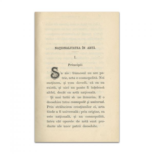 A. C. Cuza, Naționalitatea în artă, 1908