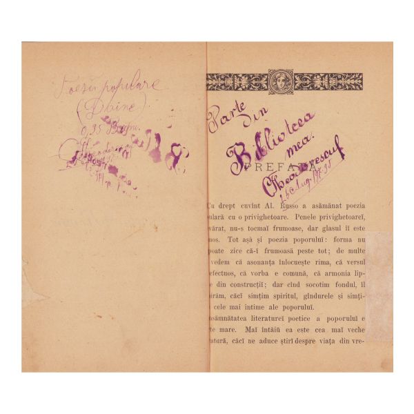 Doine + Literatură și obiceiuri populare + Cântice și ’ndouă isturii aleapte, 3 volume, 1892 - 1912