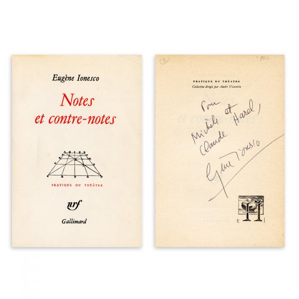 Eugène Ionesco, Notes et contre-notes, cu dedicație + fotografie tip carte poștală
