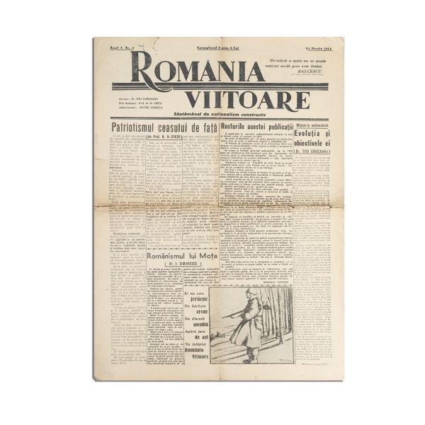 Publicația „România viitoare”, Anul I, Nr. 1, 23 martie 1941