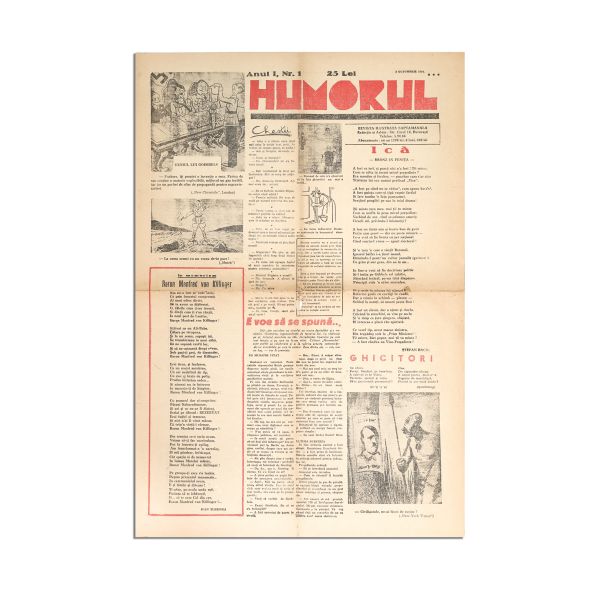 Publicația „Humorul”, Anul I, Nr. 1, 5 octombrie 1944