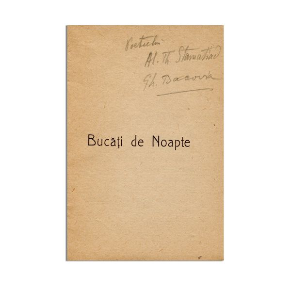 George Bacovia, Bucăți de noapte, 1926, cu dedicație pentru Al. T. Stamatiad