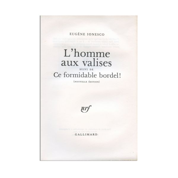 Eugène Ionesco, Théâtre, 8 volume, cu dedicația autorului