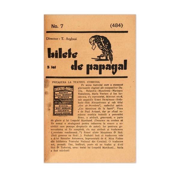 Tudor Arghezi, Bilete de papagal, 1929-1930 - Seria completă