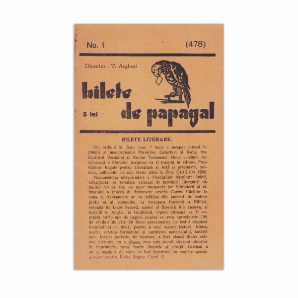 Tudor Arghezi, Bilete de papagal, 1929-1930 - Seria completă