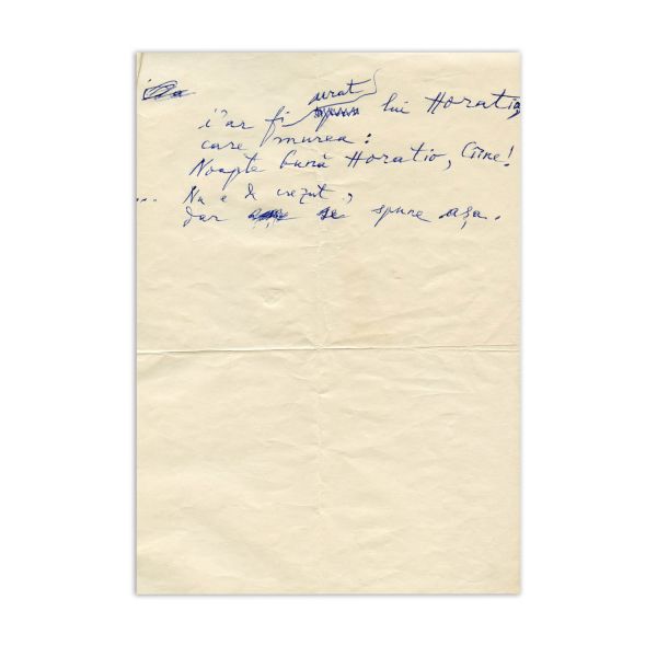 Emil Botta, La moartea lui Zed, manuscris