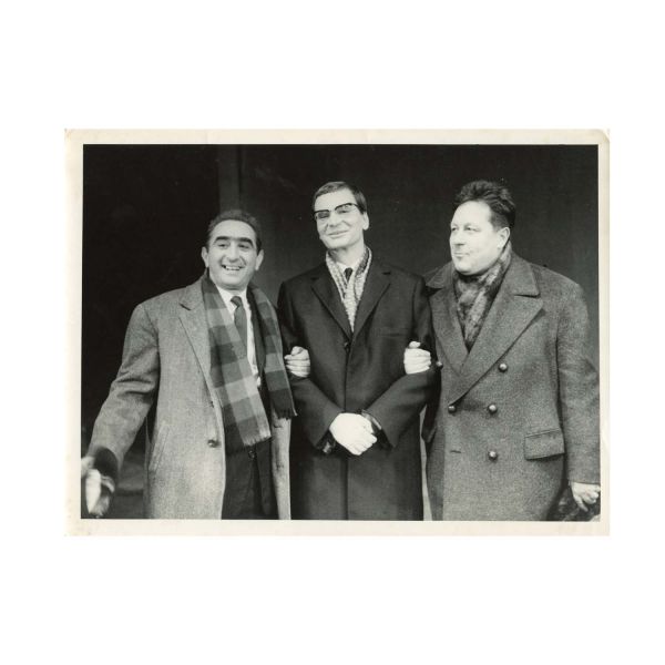 Radu Beligan, Eugen Barbu, Dinu Săraru, fotografie de presă, fotograf Ion Miclea 