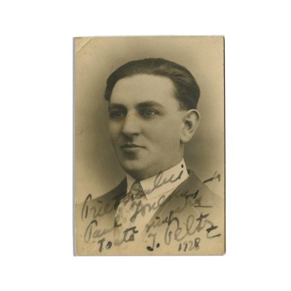I. Peltz, fotografie de epocă cu dedicație, 1928