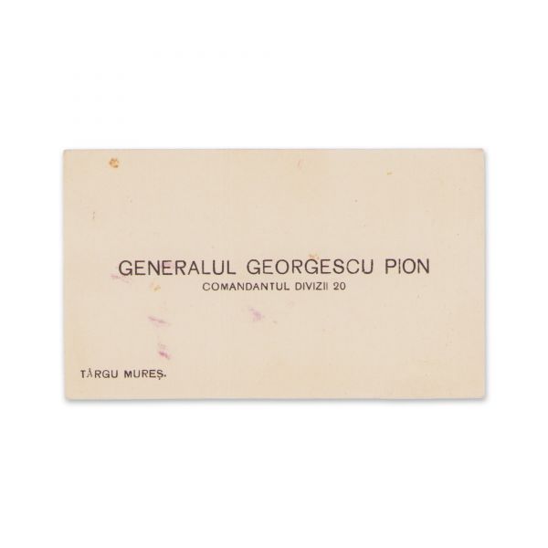 F. Stork, gen. Georgescu Pion, B. Brezianu, G. Teodorescu Romanați, Smar. Ullescu, colecție de cinci cărți de vizită