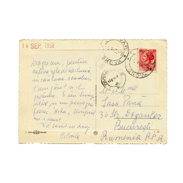 Colomba Voronca, trei scrisori și o carte poștală pentru Sașa Pană, Petre Solomon și Rodica Wechsler, 1959-1967