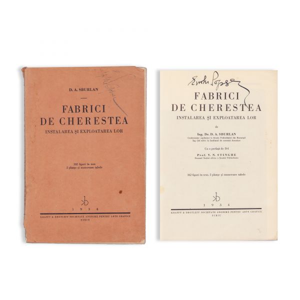 D. A. Sburlan, Fabrici de cherestea, 1934, cu semnătura autorului