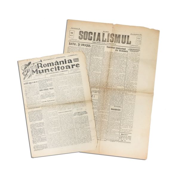 Publicația „România Muncitoare”, Anul VI, Nr. 71, 11 noiembrie 1910 și Publicația „Socialismul”, Anul VIII, Nr. 26, 6/19 decembrie 1918