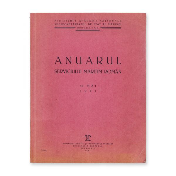 Anuarul Serviciului Maritim Român, 1941, cu însemnarea olografă a comandorului Virgil Dragalina