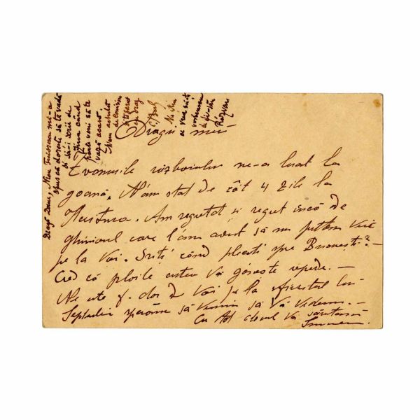 Dan Barbilian, studiu matematic, cu dedicație + carte poștală, 1929 - 1959 