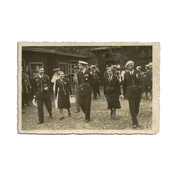 Regele Carol al II-lea vizitând o tabără de cercetașe, 4 fotografii tip carte poștală