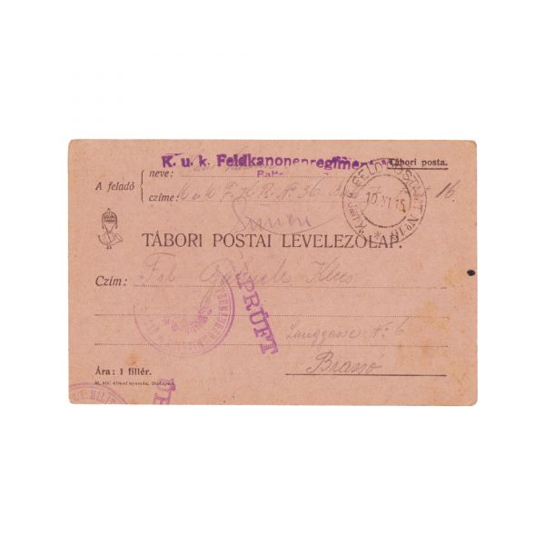 Colecție de 17 cărți poștale militare din Primul Război Mondial