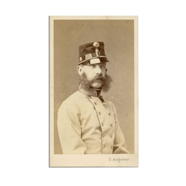 Împăratul Franz Joseph, fotografie format carte-de-visite, atelier Ludwig Angerer