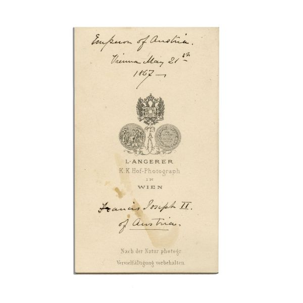 Împăratul Franz Joseph, fotografie format carte-de-visite, atelier Ludwig Angerer