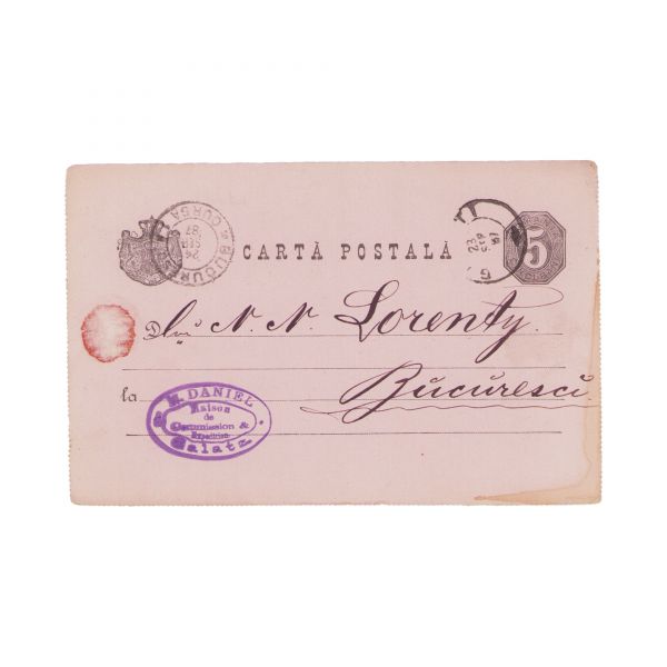 Colecție de 20 cărți poștale expediate la București, 1878-1891