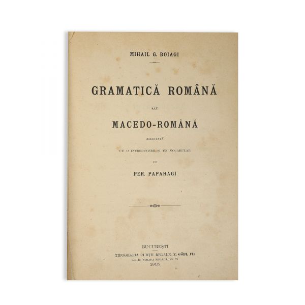 Mihail G. Boiagi, Gramatică română sau macedo-română, 1915