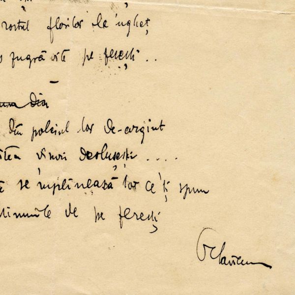 Octavian Goga, „Anei de ziua ei”, poezie manuscris