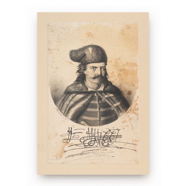 Domnitorul Mihnea cel Rău, fiul lui Vlad Țepeș, litografie pe carton, sec. XIX 