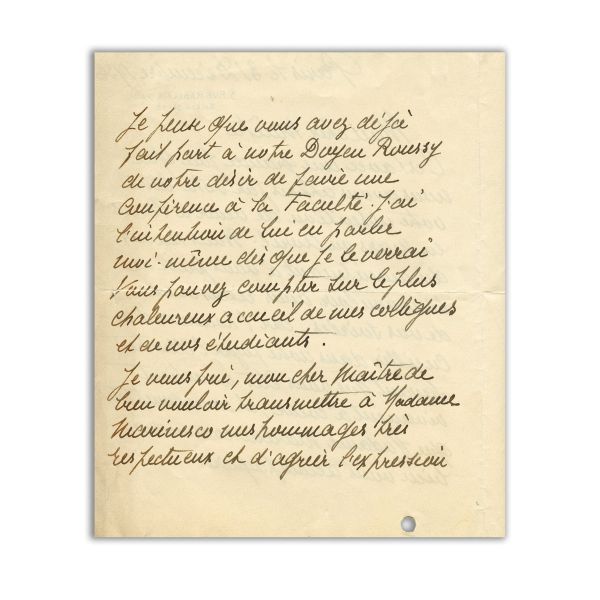 Ion F. Cantacuzino, reproducerea unei scrisori dintre Auguste Lumière și Gheorghe Marinescu, 1936