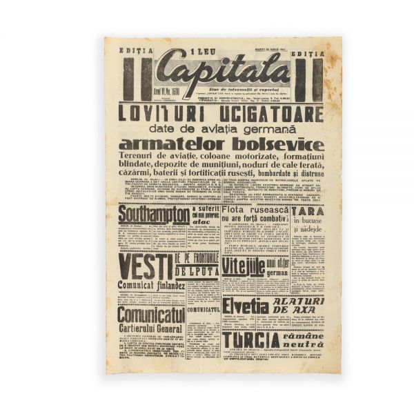 Publicația „Capitala”, 24 Iunie 1941 - Victoria aviației germane asupra celei bolșevice