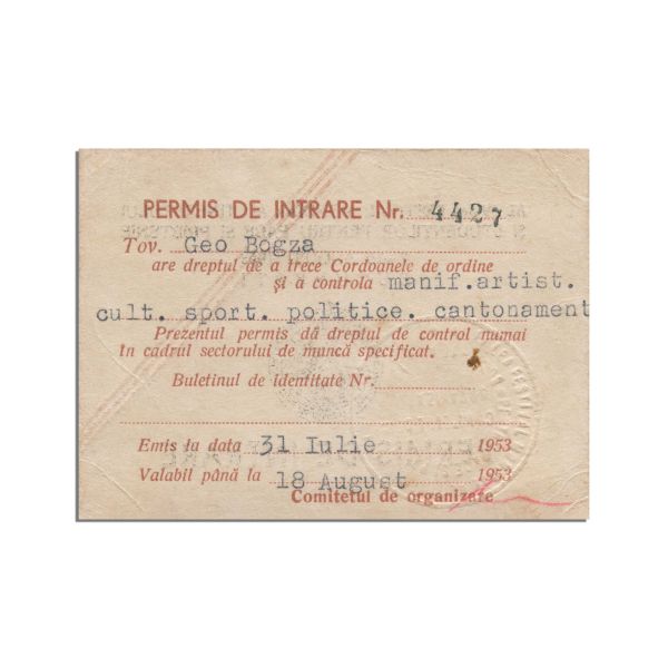 George Bogza, documente personale