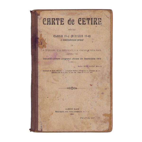 B. Țuțuianu, C. G. Mielcescu, I. N. Ciocan, Luca Paul, Carte de citire pentru clasa a II-a, 1911, cu ex-librisul lui I. Popescu-Băjenaru
