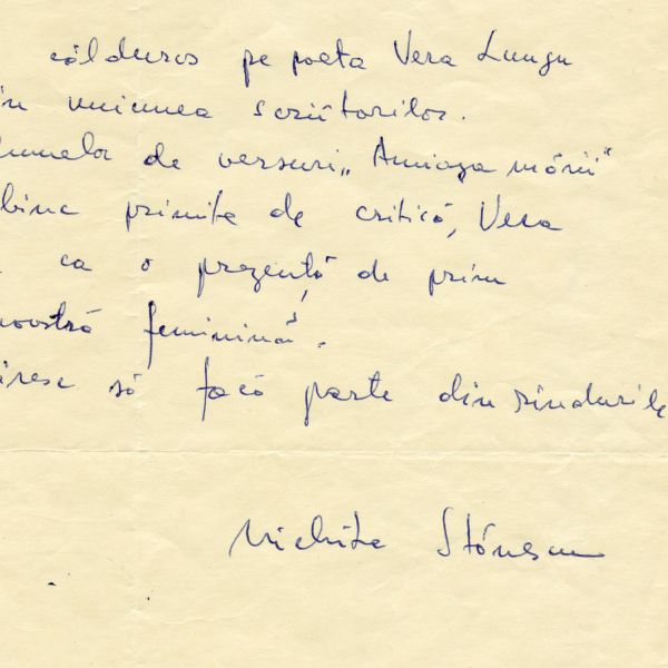 N. Stănescu, recomandare de intrare în Uniunea Scriitorilor