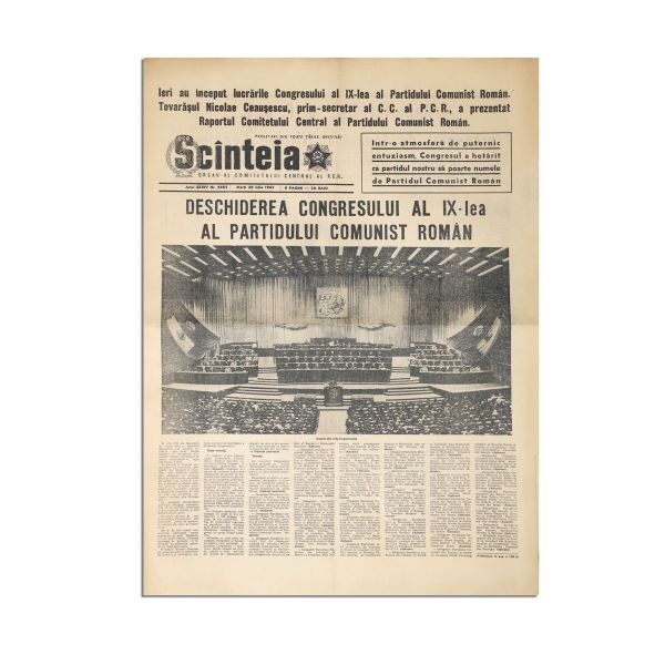 Publicația „Scînteia”, Anul XXXIV, Nr. 6648 și Nr. 6685, 1965 - cuvântarea lui Nicolae Ceaușescu