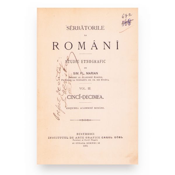 Simion Florea Marian, Sărbătorile la români - Cincizecimea, 1899
